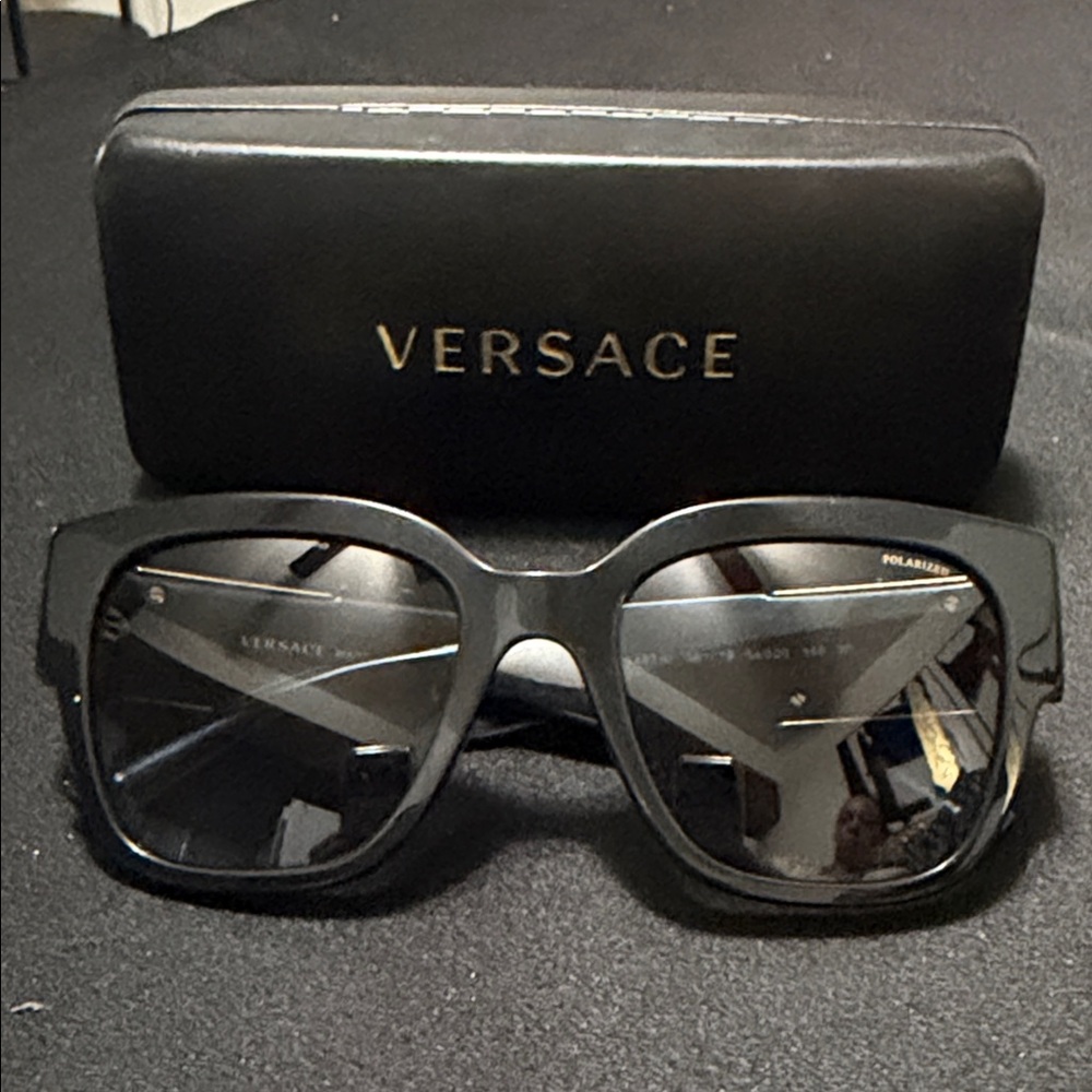 Versace Sunglasses with Black Frame and Gold Detail